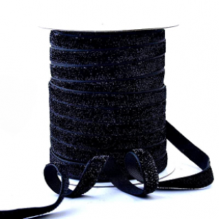 Fluweel-10mm-Zwart-glitter